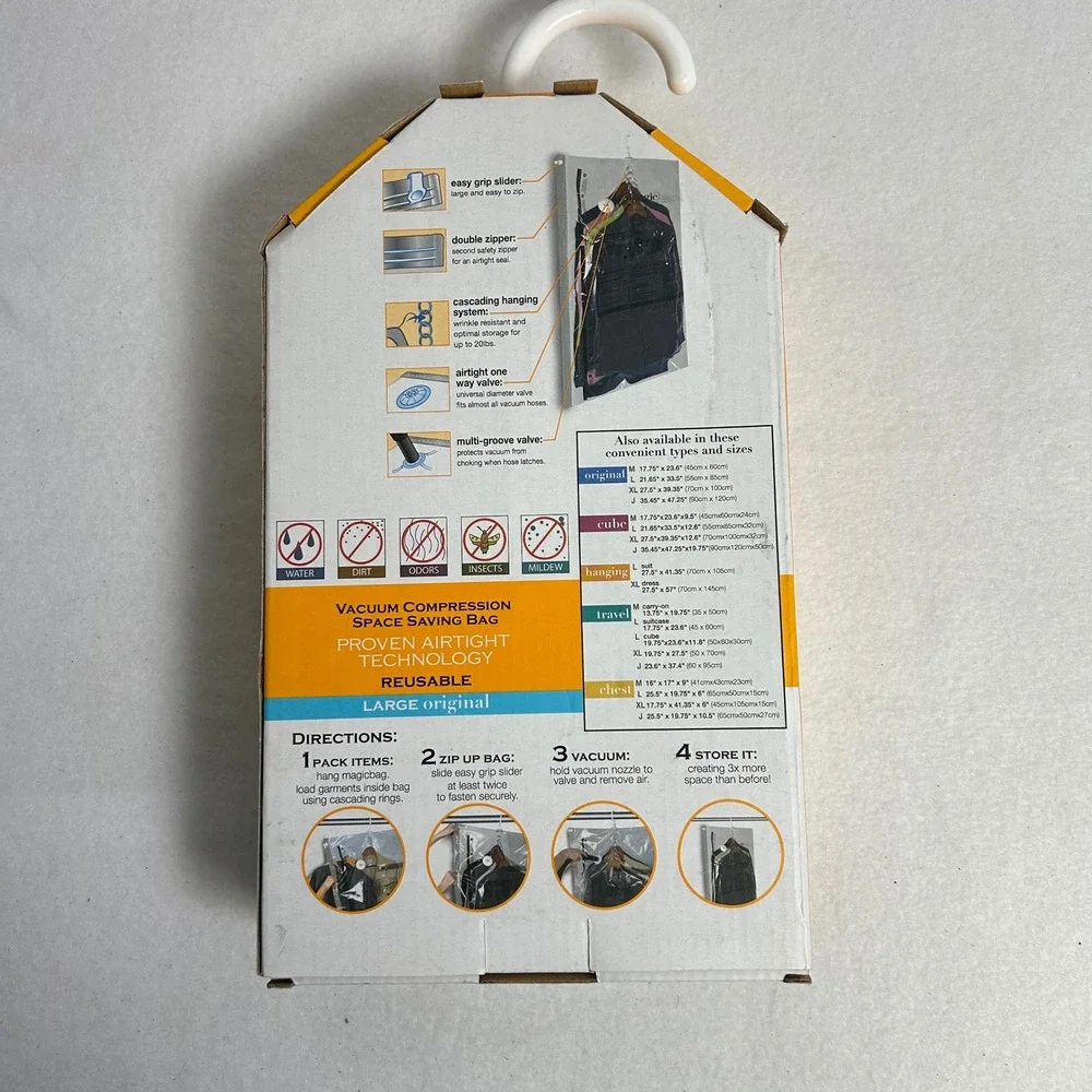 Space Saving Magic Bag Unisex Large Clear Hanging Vacuum Compression Storage Bag